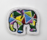 EB007  Manufacturing computer embroidery stamp logo  custom 3D animal cloth  embroidery seal shop 45 degree